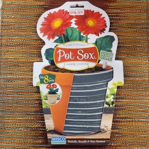 2- Pot Sox Stretchable Fabric Planter Cover 7 - 9 inches